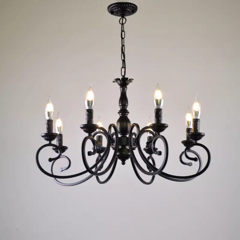 Silva Creative Retro Candle candelabru negru metal pentru dormitor