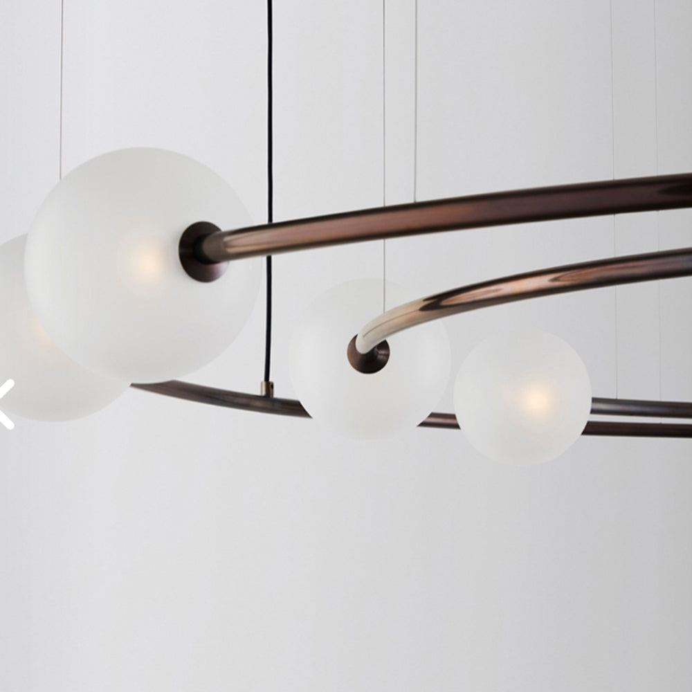 Valentina modern inel metal lampă suspendată, neagră/auriu