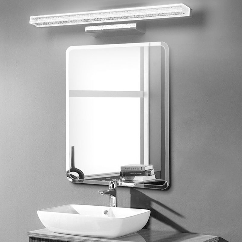 Arisha aplică de perete argintie din metal, modernă, dreptunghiulară
