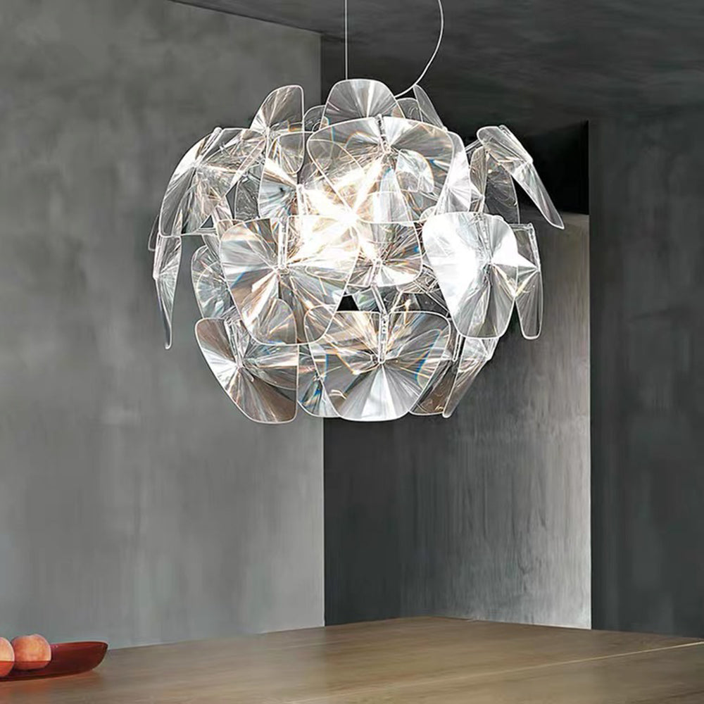 Arisha lampă suspendată cu flori din diamant unic metalic, pentru living
