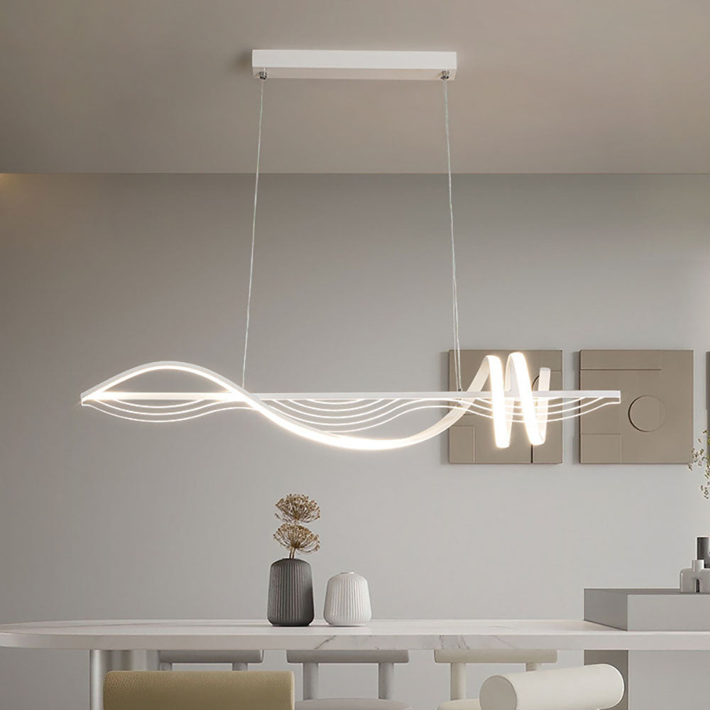 Arisha lampă suspendată contemporan Style liniară din metal, alb/negru