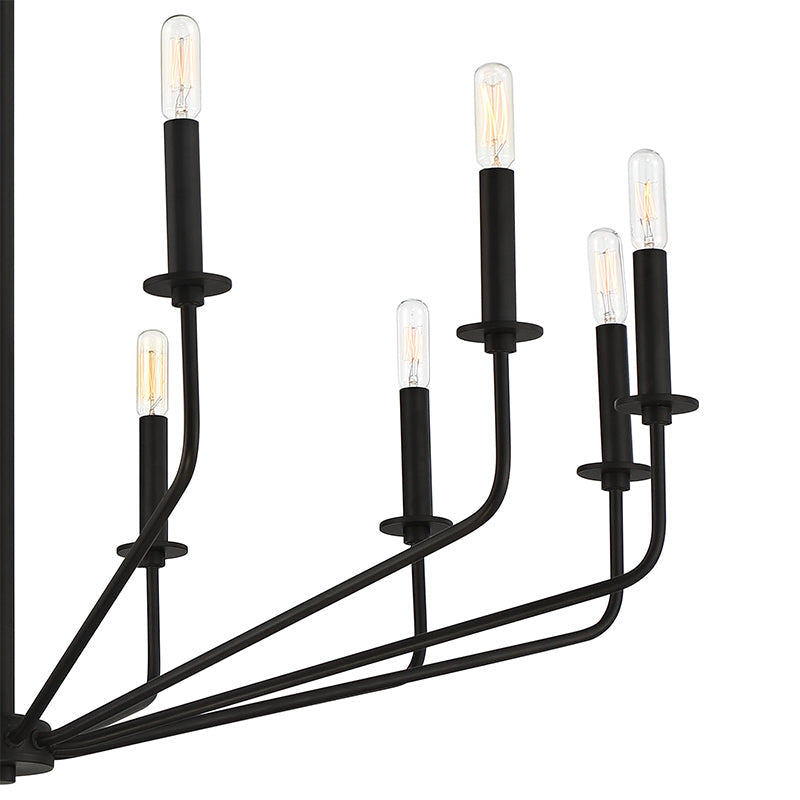 Silva candelabru negru din metal, modern, industrial, LED, pentru living