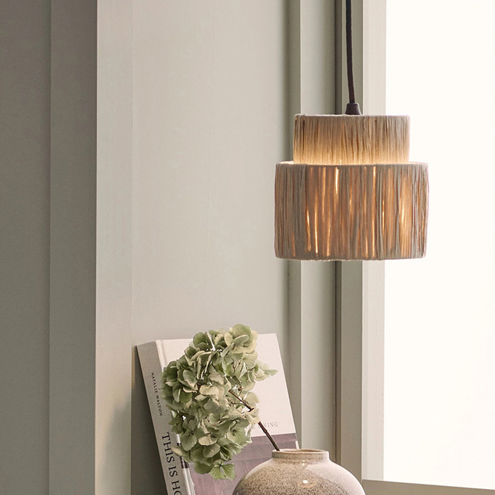 Muto lampă suspendată rustic boho din ratan, stil 3