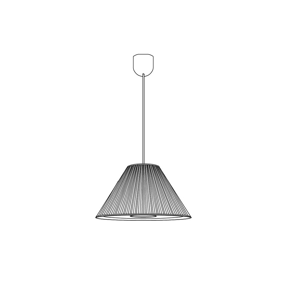 Ritta lampă suspendată plisată Wabi Sabi, metal/Textil, living