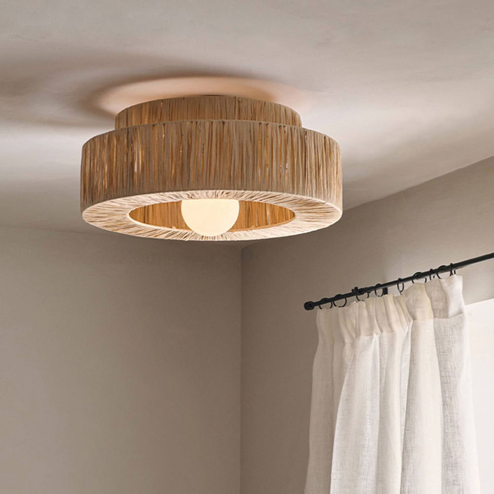 Muto lampă suspendată rustic boho din ratan, stil 3