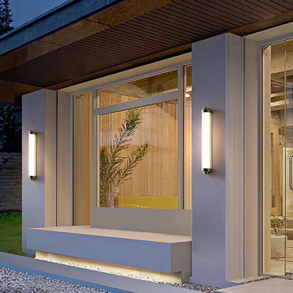 Ray aplică de perete pentru exterior cilindric minimalist din metal, aur/negru/argintiu