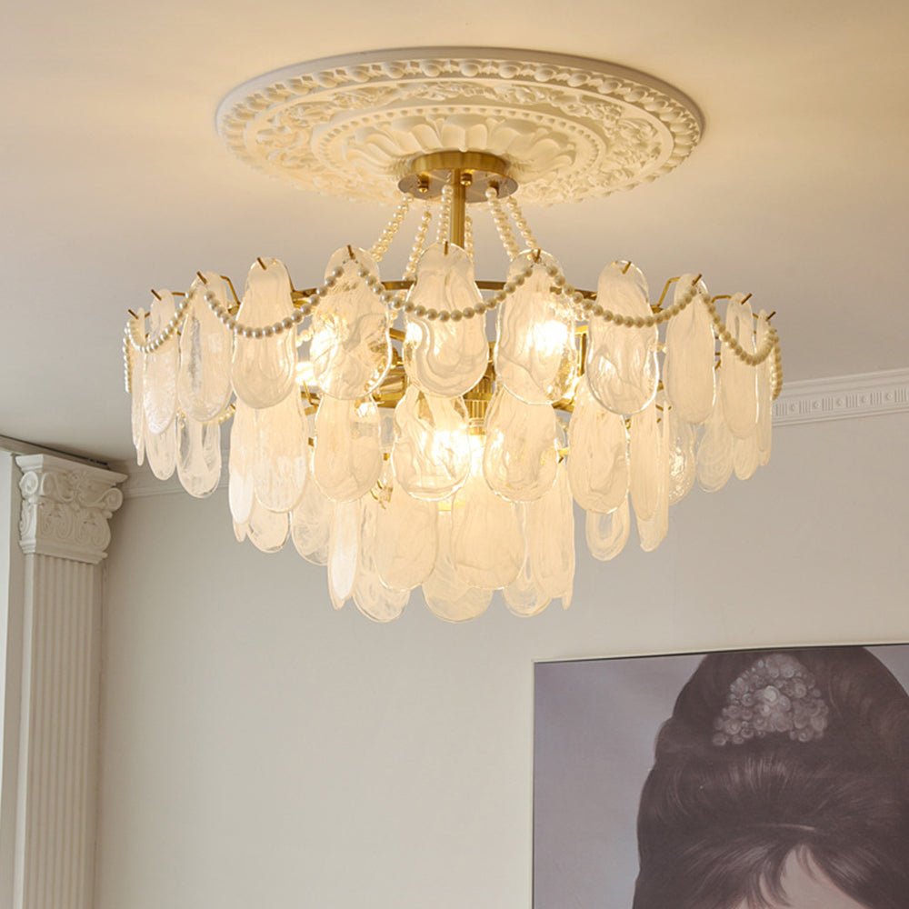 Kristy candelabru Elegant Pearl/sticlă/metal, alb