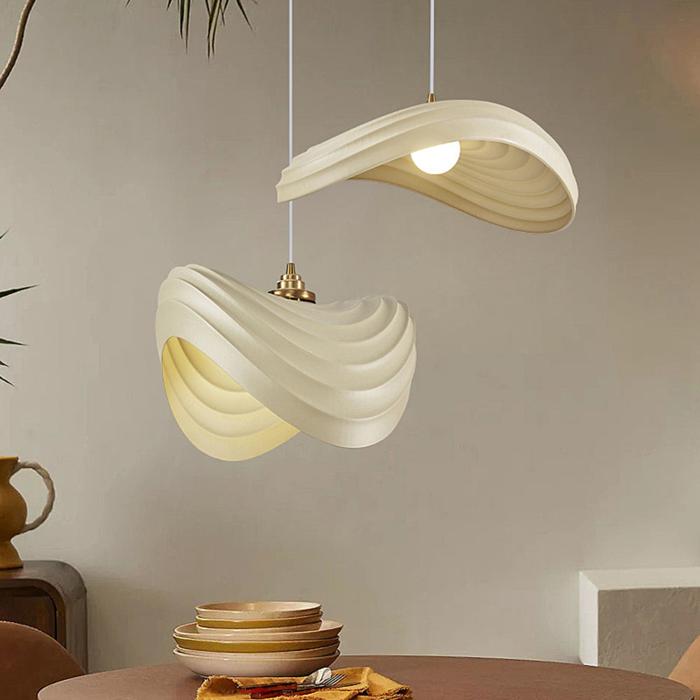 Ritta Wabi-Sabi Minimalism Ripple lampă suspendată, Rășină & metal