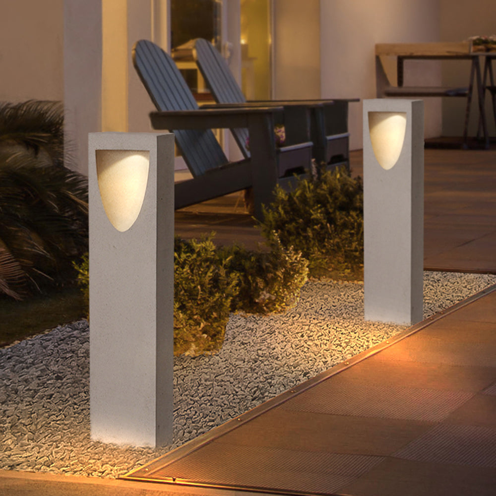 Ray lampă de drum pentru exterior modernă din piatră cu reflexie, Gri