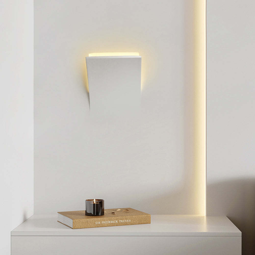 Aria aplică de perete modernă Recondusă din metal/Gips cu LED, alb