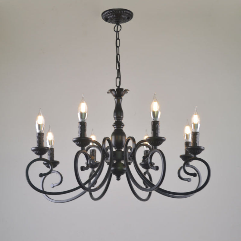 Silva Creative Retro Candle candelabru negru metal pentru dormitor