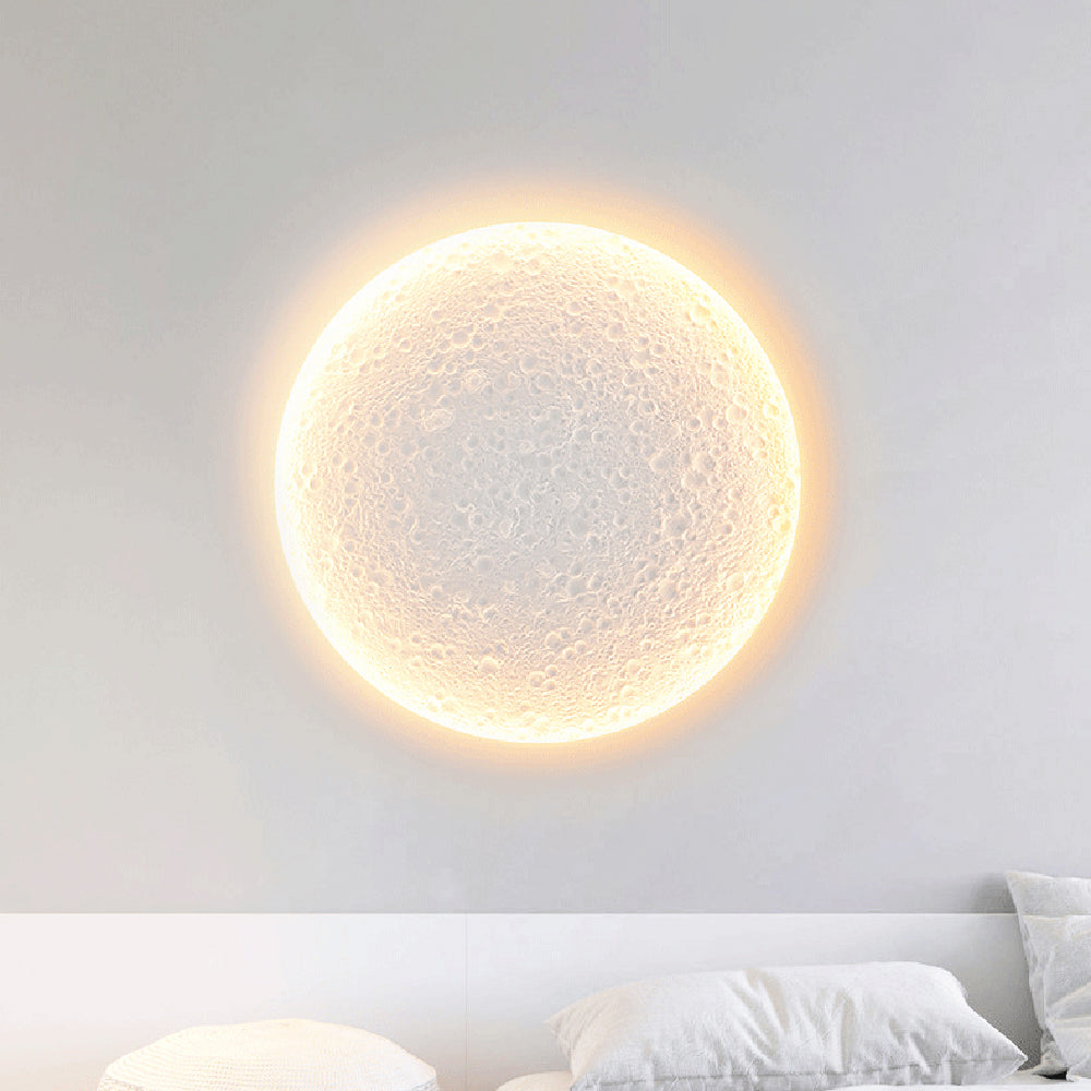 Aria Decorative Moon metal/Gypsum aplică de perete, alb