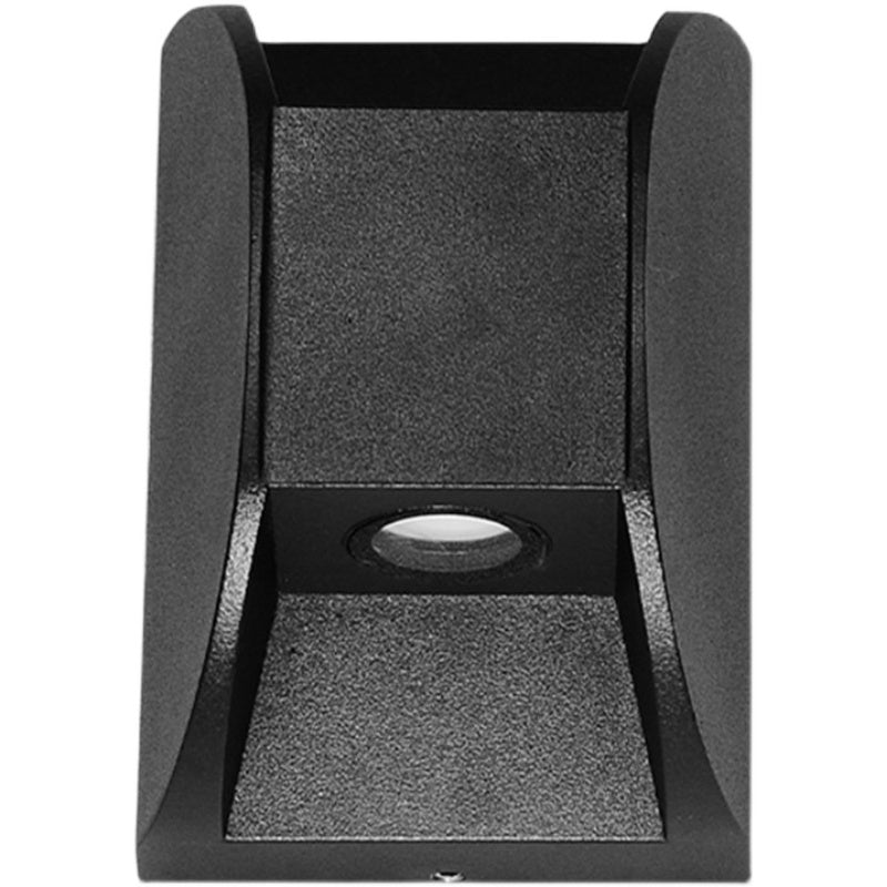 Ray aplică de perete pentru exterior metal minimalist cu lumină sus/jos, neagră