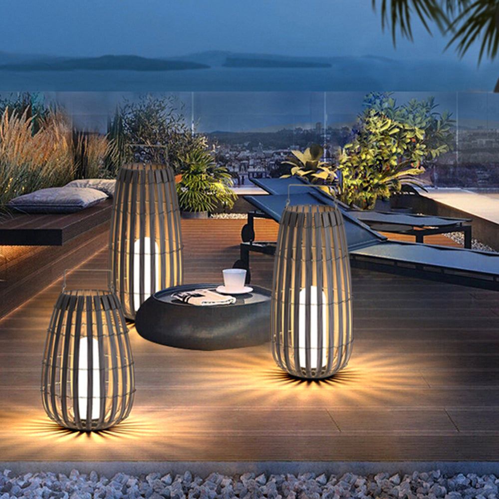 Ray Retro Lantern lampadar Solar/Reîncărcabil pentru exterior Maro