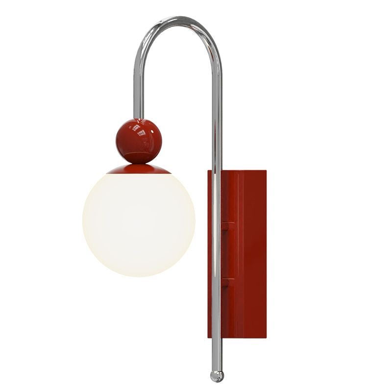 Valentina aplică de perete LED modern roșu/cafea metal/sticlă pentru dormitor