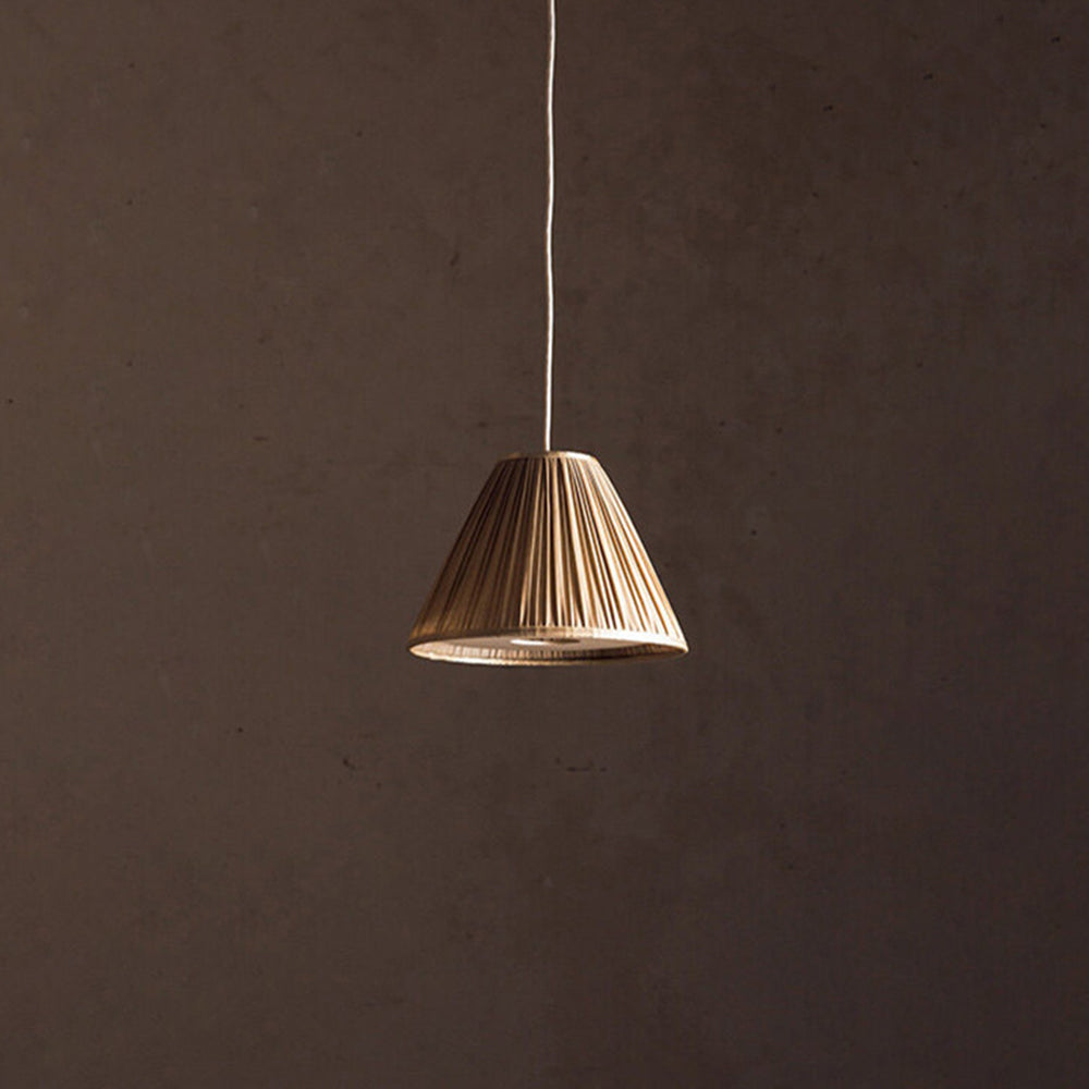Ritta lampă suspendată plisată Wabi Sabi, metal/Textil, living
