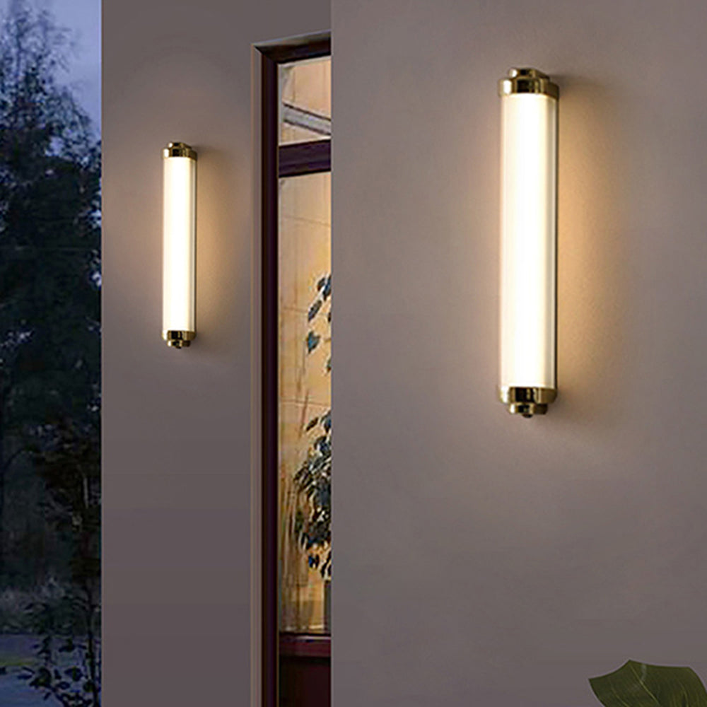 Ray aplică de perete pentru exterior cilindric minimalist din metal, aur/negru/argintiu