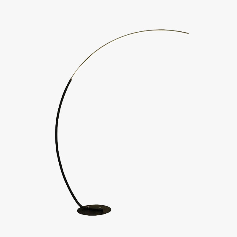 Mira lampadar modern Arc LED de podea, negru/alb, metal/Silicon