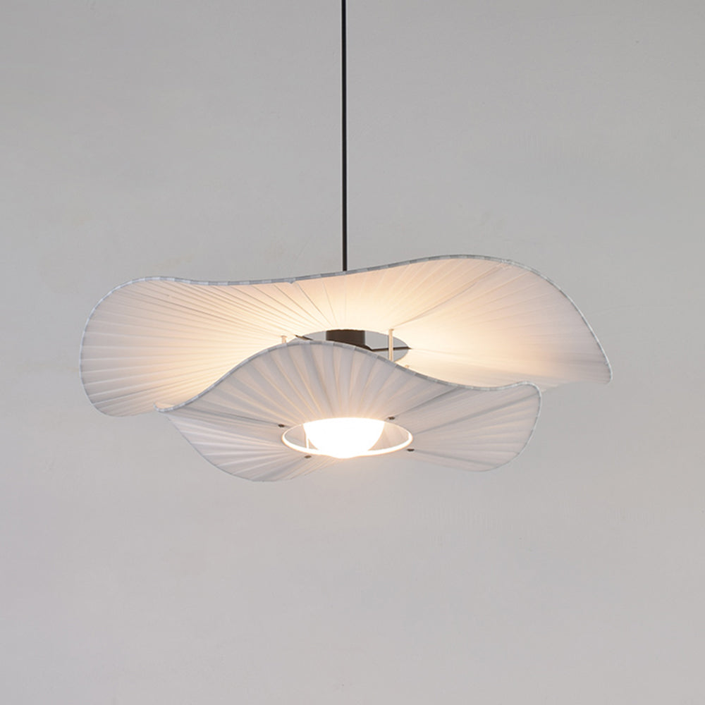 Ritta lampă suspendată modernă Nordic cu carcasă textil/metal, alb