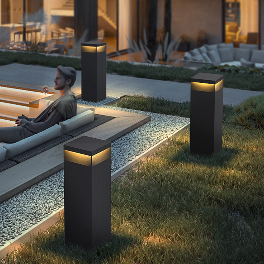 Ray lampă de drum pentru exterior solar rectangular, negru