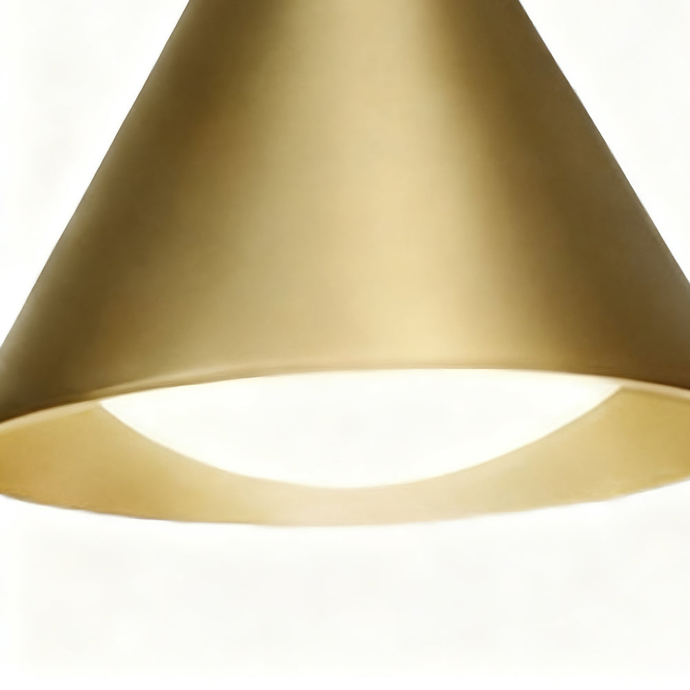 Ray aplică de perete modernă minimalistă conică din metal pentru exterior impermeabil, neagră/aurie