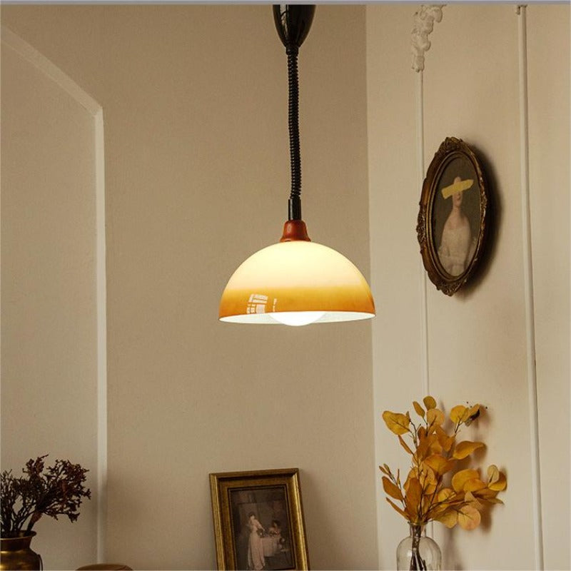 Valentina lampă suspendată maro, retro, LED, rotundă, reglabilă, pentru sufragerie