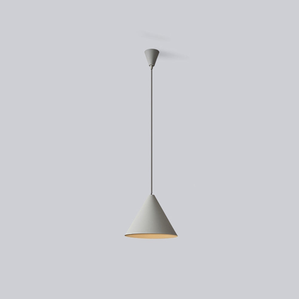 Arisha lampă suspendată gri din metal, minimalistă, conică