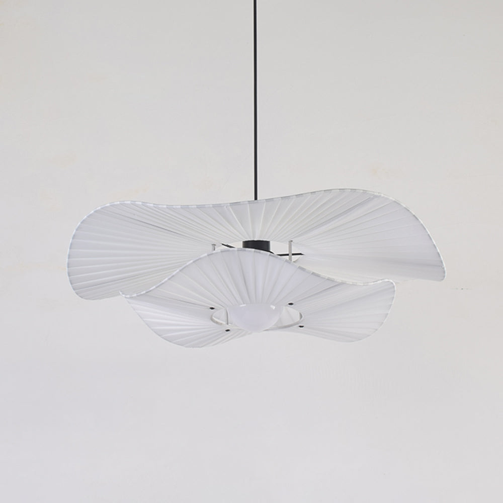 Ritta lampă suspendată modernă Nordic cu carcasă textil/metal, alb