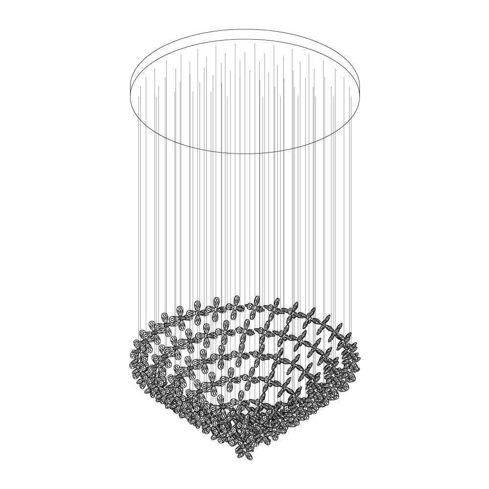 Dune candelabru din cristal, cu fluturi, floral, în grup