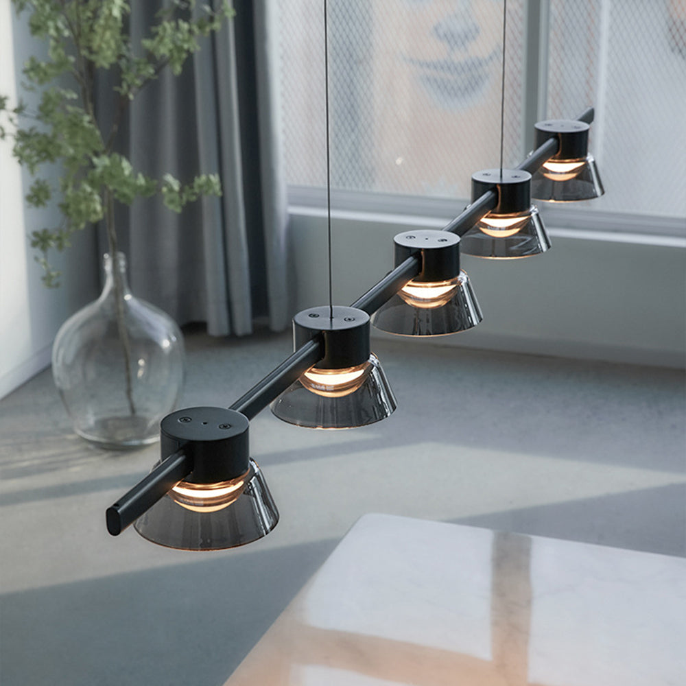 Arisha lampă suspendată neagră din metal, modernă, liniară