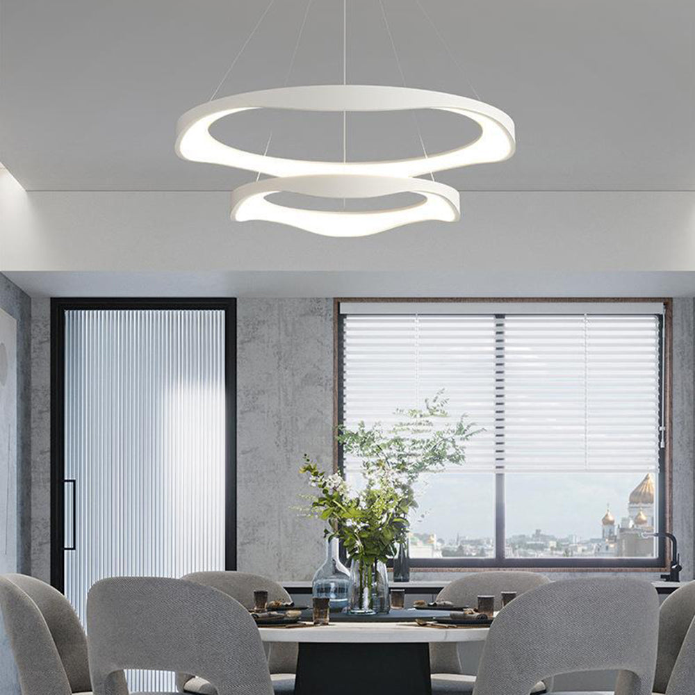 Arisha lampă suspendată Rond modern, negru/alb, Sufragerie