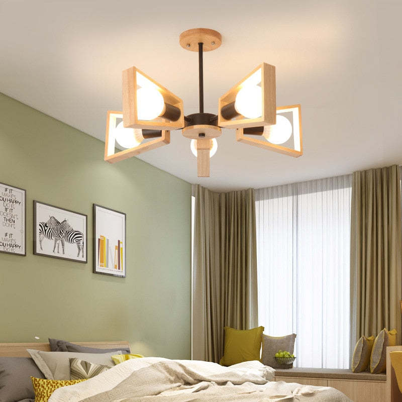 Muto modern Nordic Rotatale lampă suspendată, lemn, 3 Stil