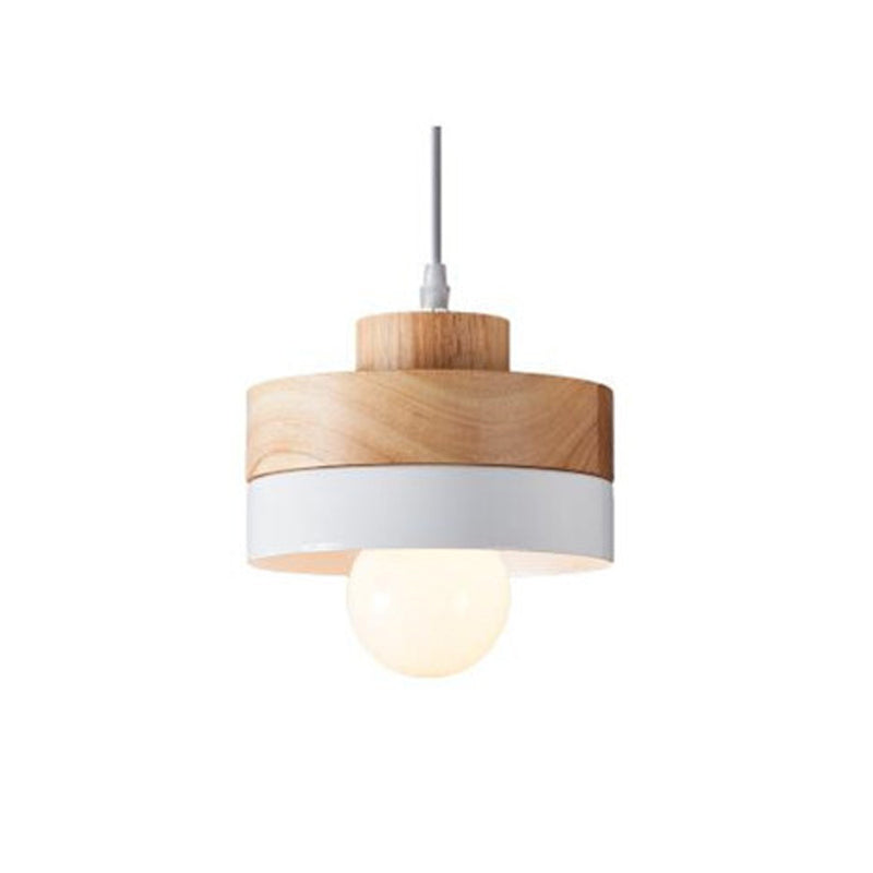 Aria lampă suspendată neagră și albă din lemn, minimalistă, geometrică