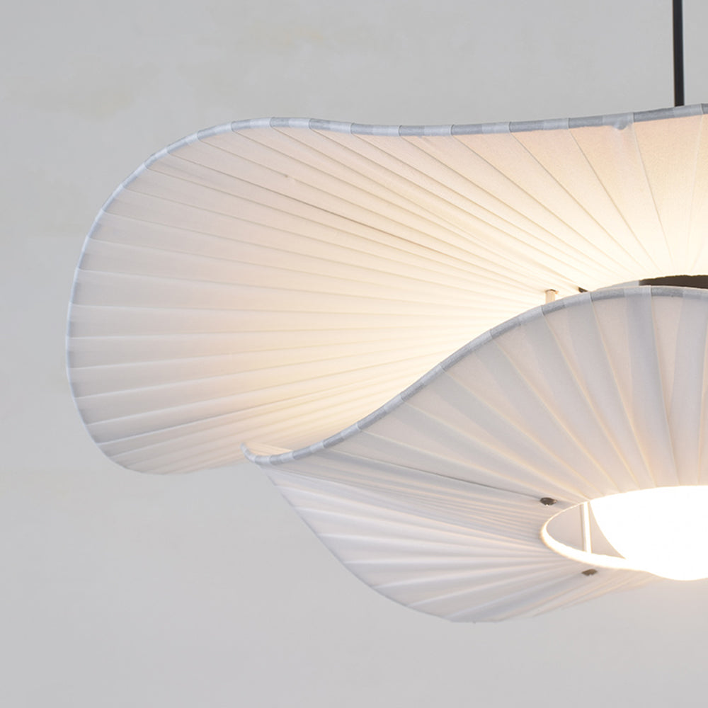 Ritta lampă suspendată modernă Nordic cu carcasă textil/metal, alb