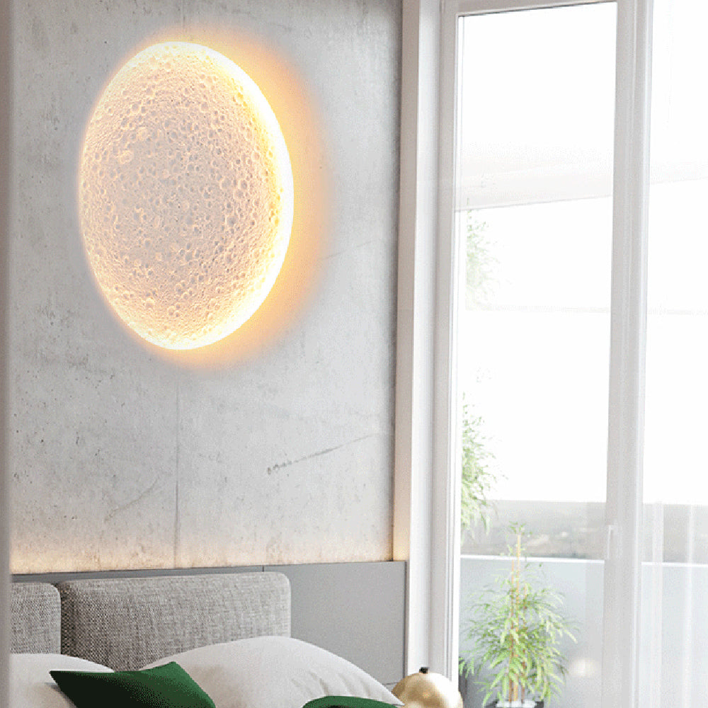 Aria Decorative Moon metal/Gypsum aplică de perete, alb