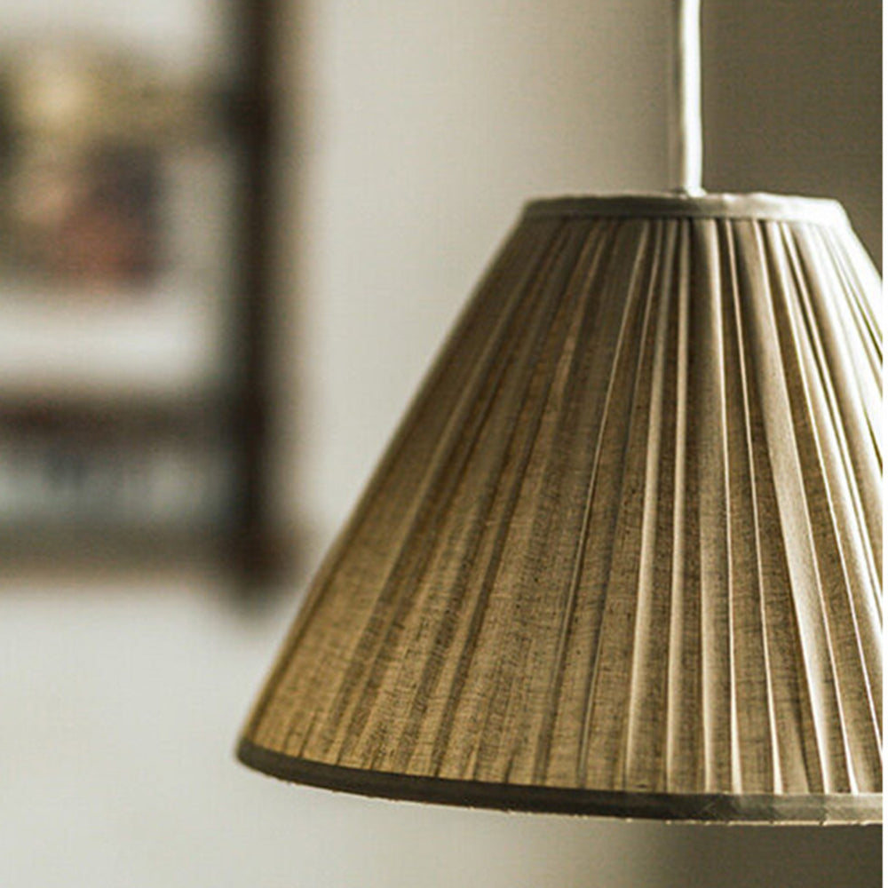 Ritta lampă suspendată plisată Wabi Sabi, metal/Textil, living