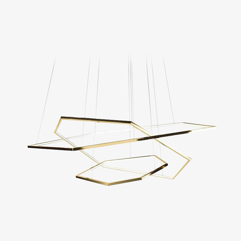 Arisha lampă suspendată minimalistă din metal cu formă geometrică, aur, DIY