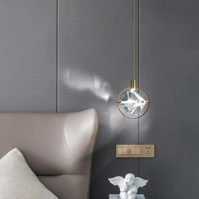 Kristy modern de lux Geometry metal/cristal lampă suspendată, auriu