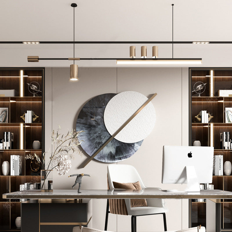 Arisha modern minimalist Liner lampă suspendată aurie/negru 5 surse de lumină