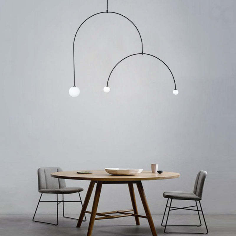 Arisha minimalist Linear Mobile lampă suspendată, neagră