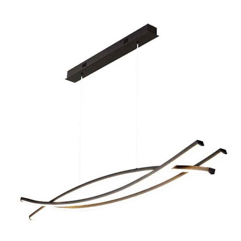 Arisha lampă suspendată neagră din metal, modernă, liniară