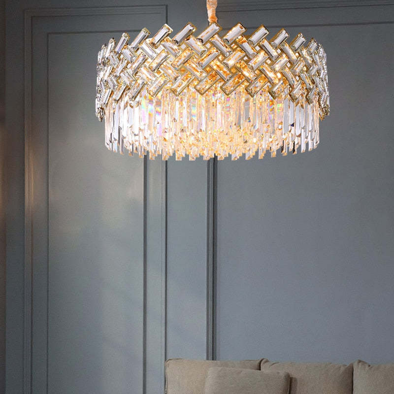 Kristy candelabru auriu din cristal și metal, de lux