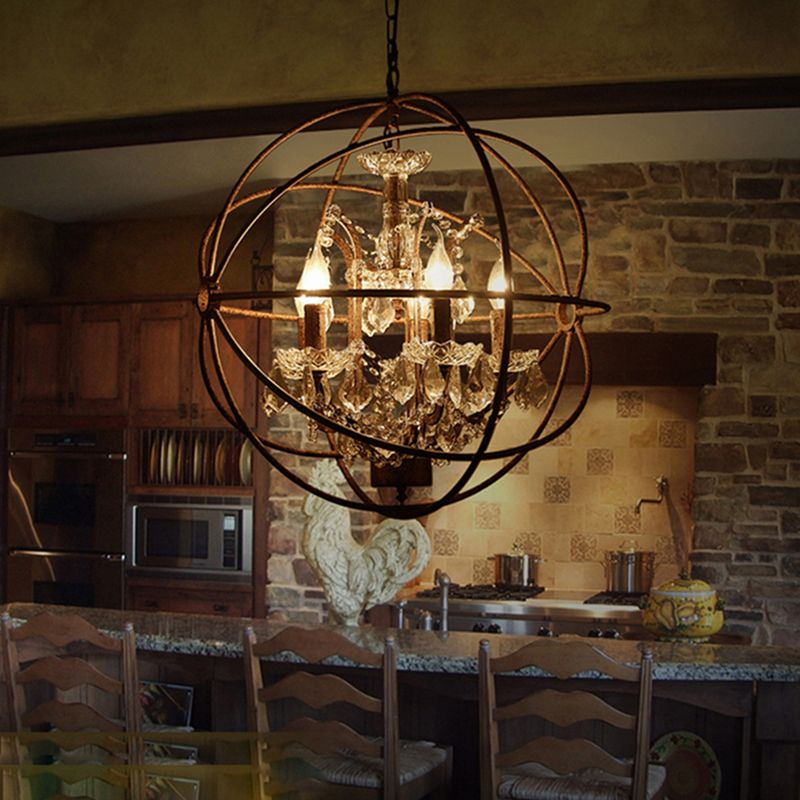 Kristy lampă suspendată Rustic Vintage metal Candle neagră/Ruginie dormitor