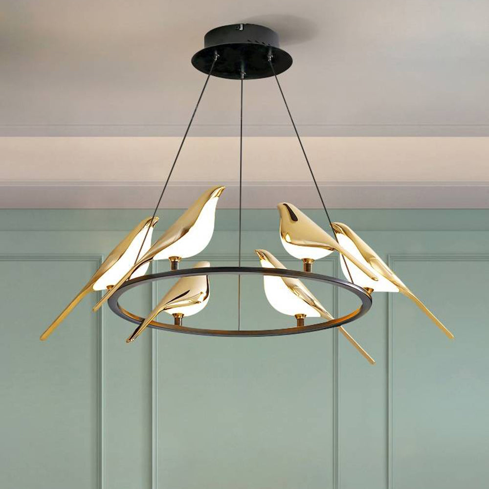 Arisha modern Bird lampă suspendată, aurie și neagră, stil 2