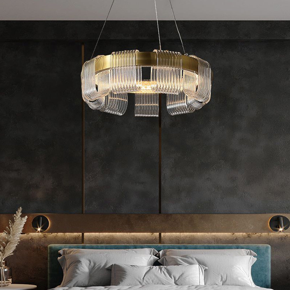 Arisha modern inel lampă suspendată, alb/Aur