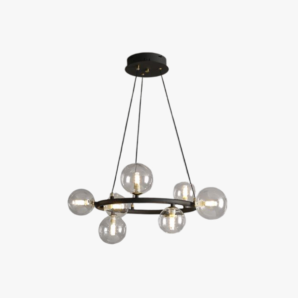 Valentina candelabru  modern din sticlă cu sferă și inel, Culoare: Aur/negru