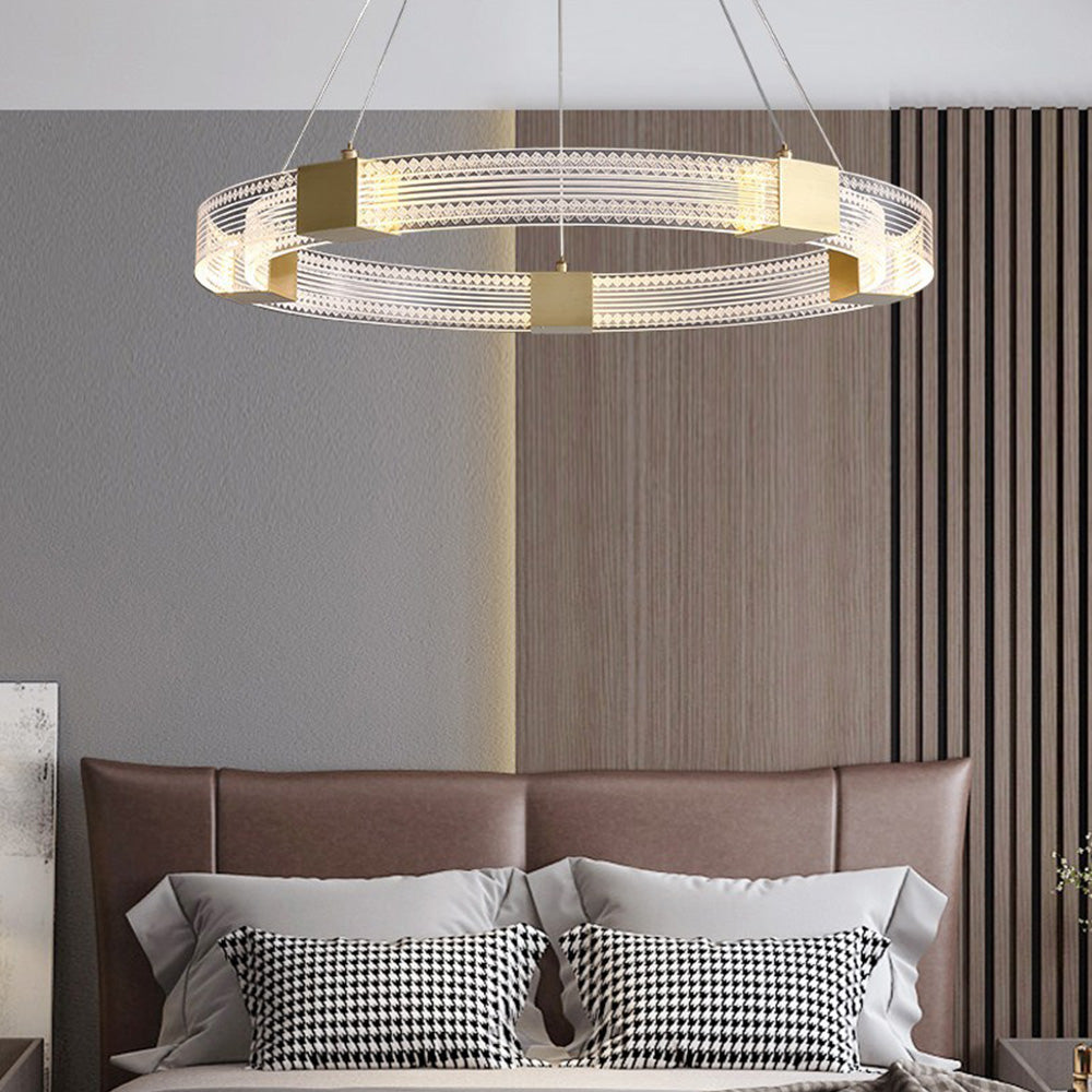 Arisha lampă suspendată modernă rotundă/ovală cu metal, aur