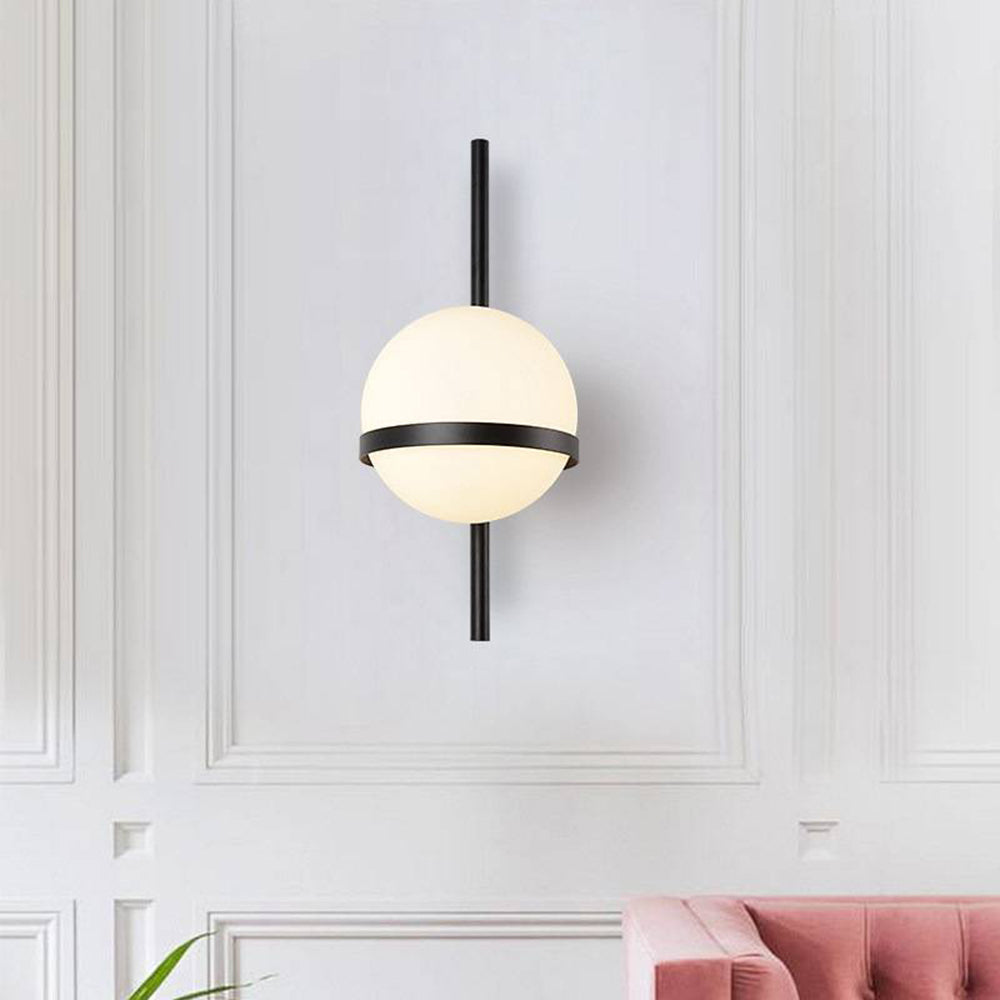 Ray modern glob metal/Acrilic aplică de perete pentru exterior, negru/alb
