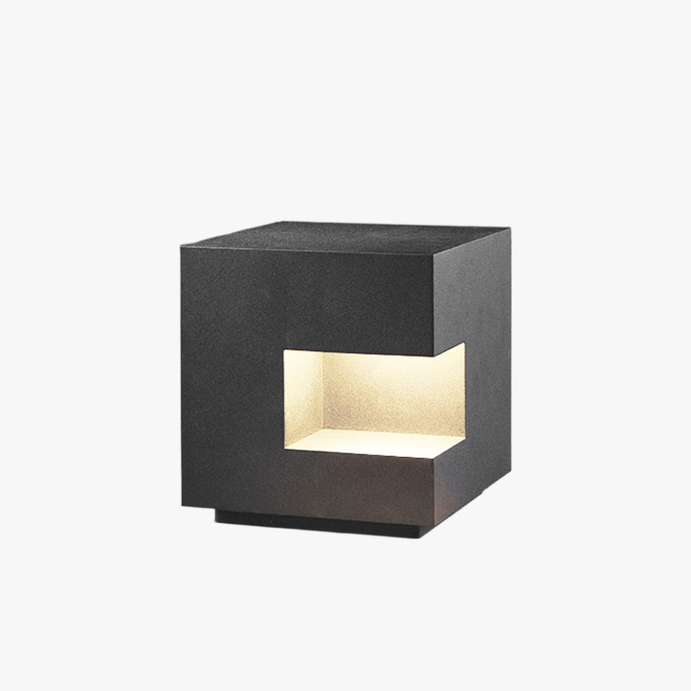 Ray lampadar simplu cub solar/reîncărcabil metal, negru