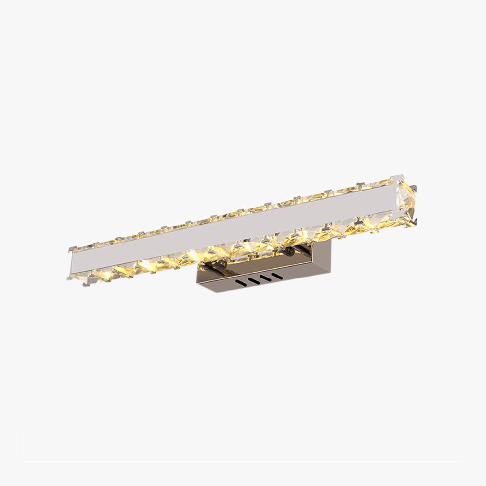 Kristy modern Rectangular metal/cristal oglindă Front aplică de perete, auriu